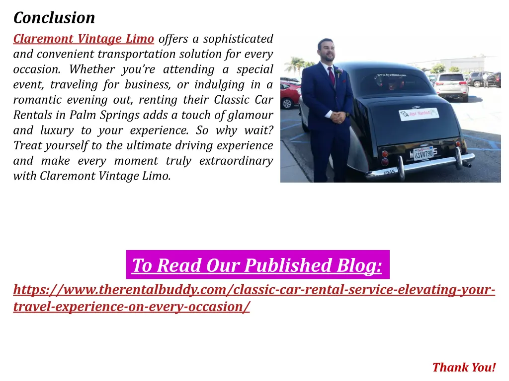 conclusion claremont vintage limo offers