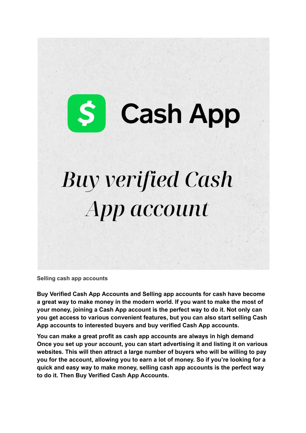 selling cash app accounts