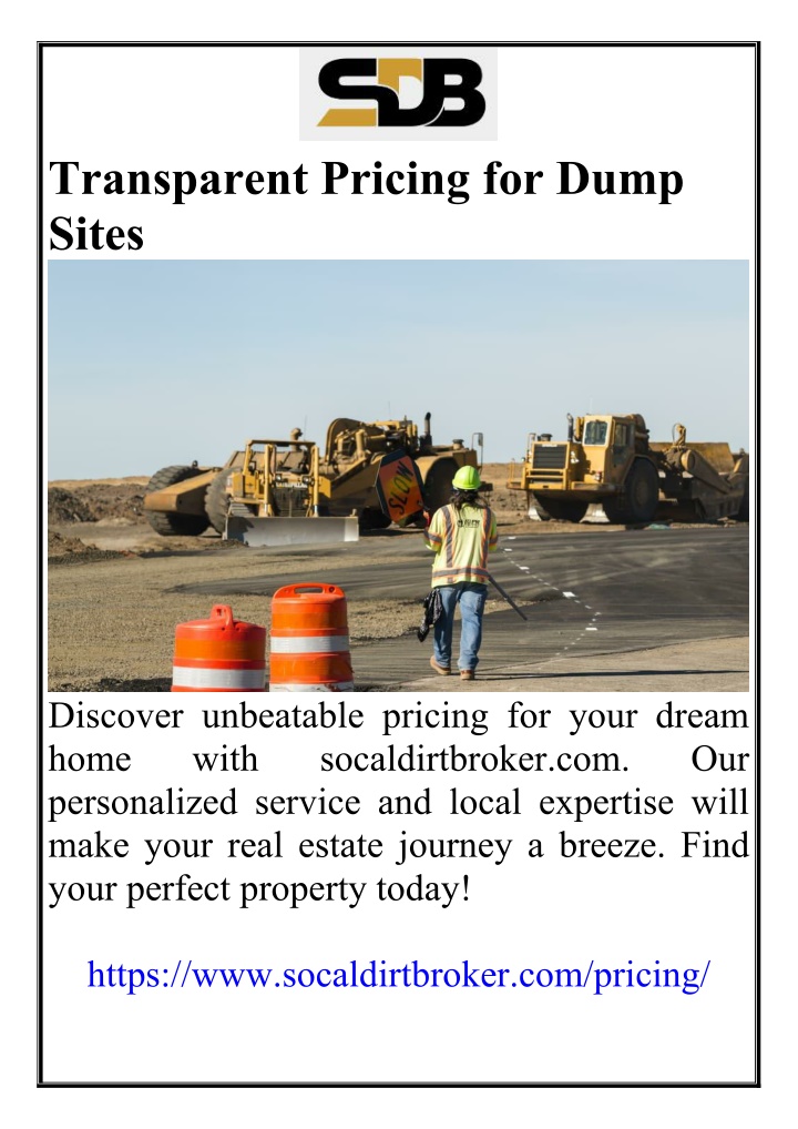 transparent pricing for dump sites