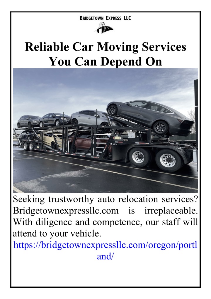reliable car moving services you can depend on