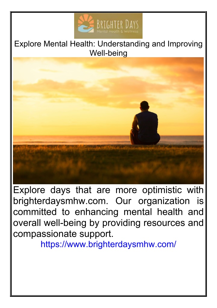 explore mental health understanding and improving
