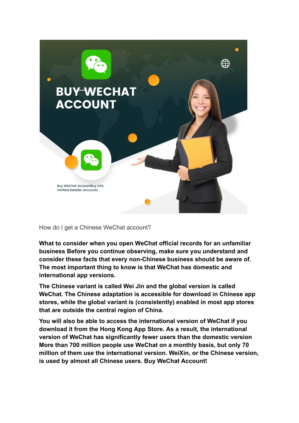 how do i get a chinese wechat account