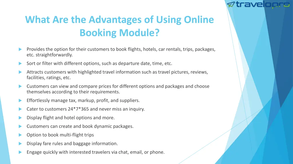 what are the advantages of using online booking