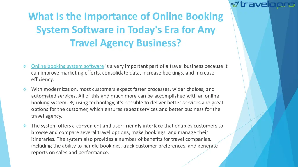 what is the importance of online booking system