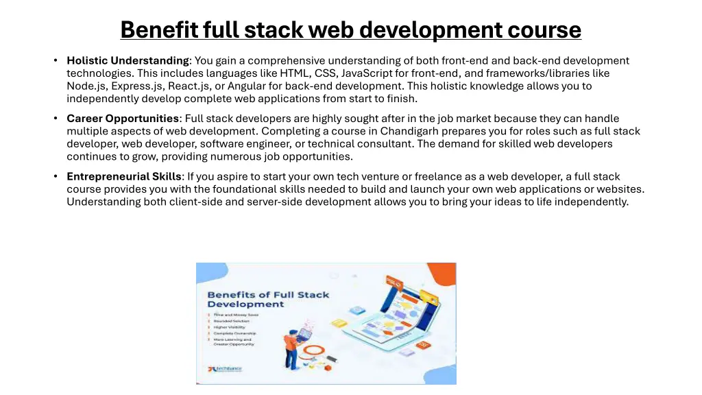 benefit full stack web development course