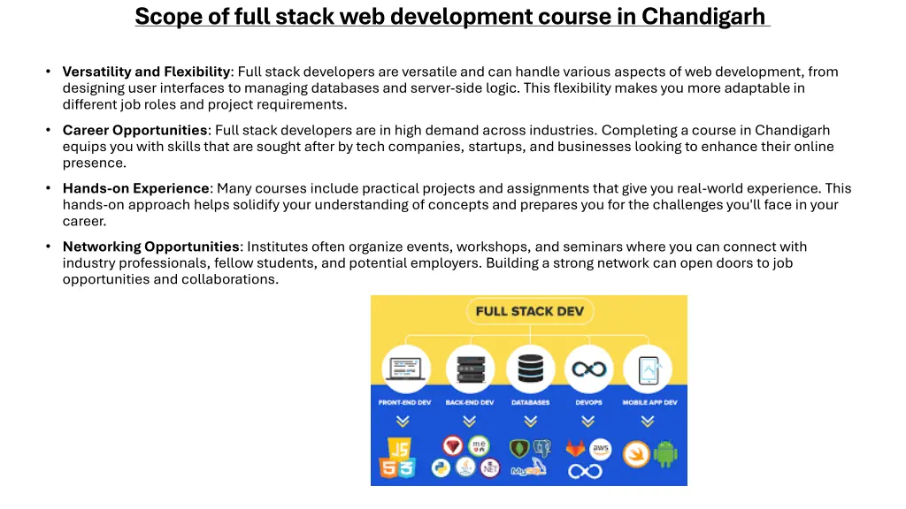 scope of full stack web development course