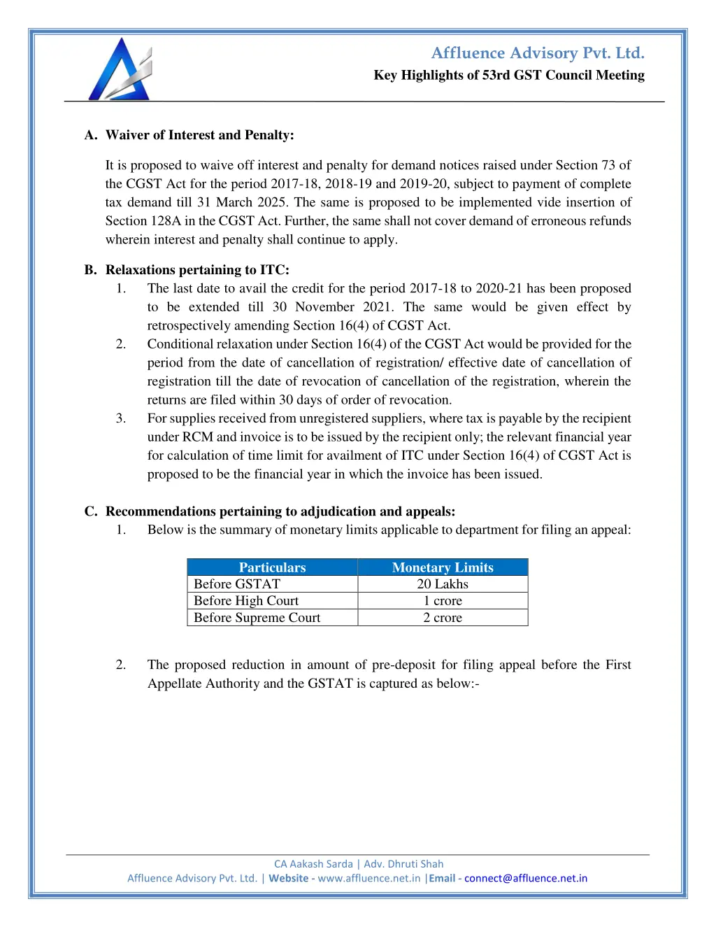 affluence advisory pvt ltd 1