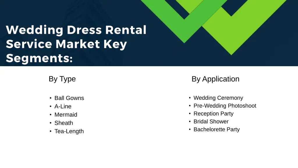 wedding dress rental service market key segments