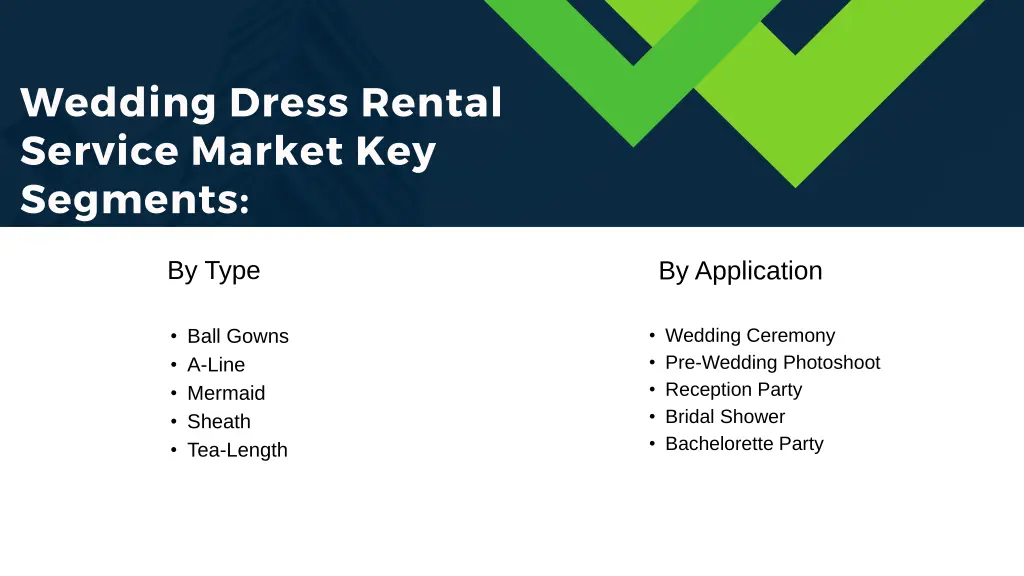 wedding dress rental service market key segments