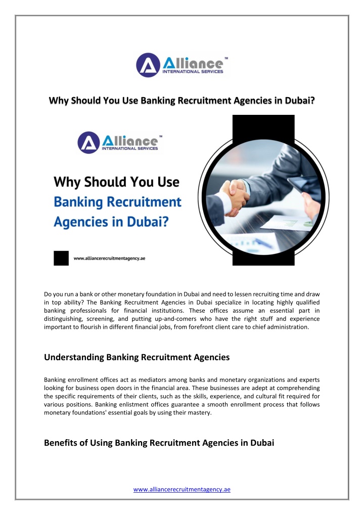 why should you use banking recruitment agencies