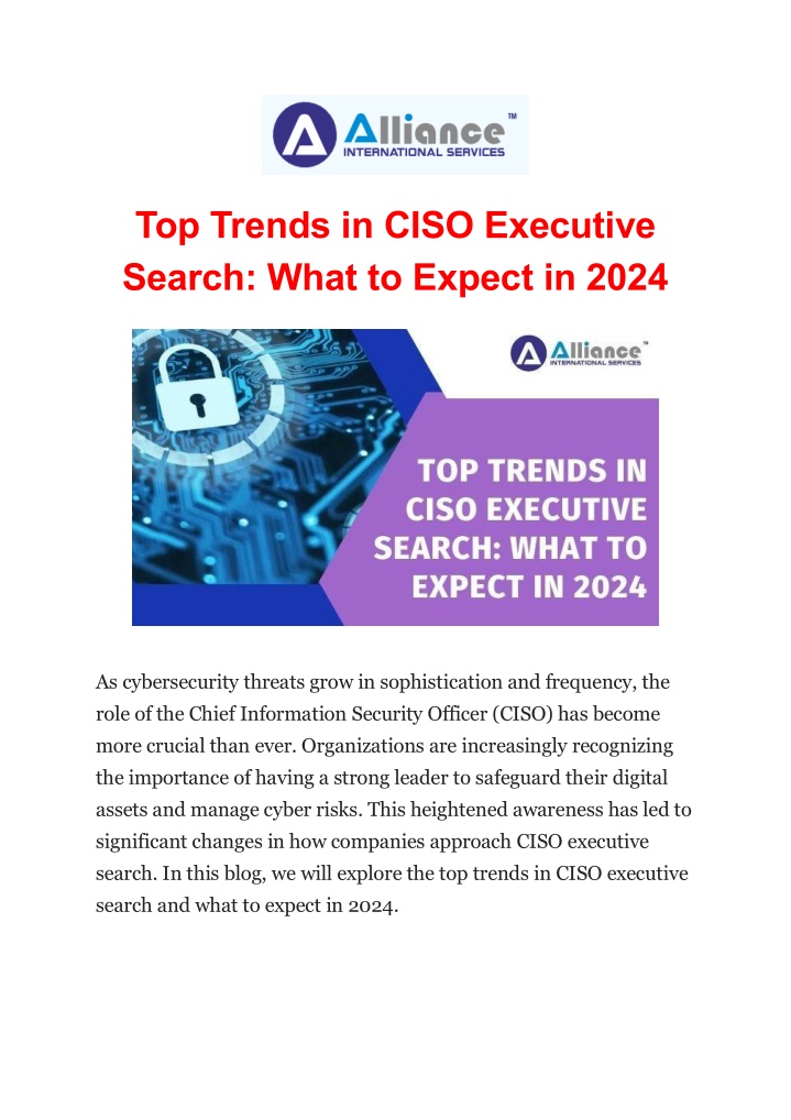 top trends in ciso executive search what