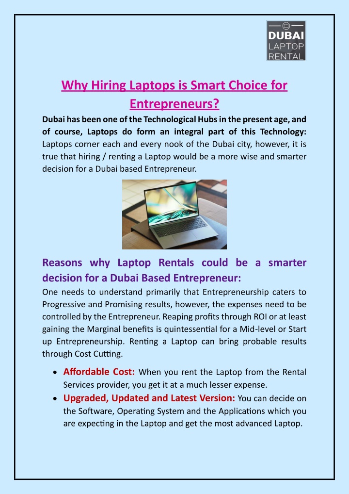 why hiring laptops is smart choice