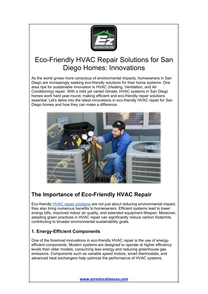 eco friendly hvac repair solutions for san diego