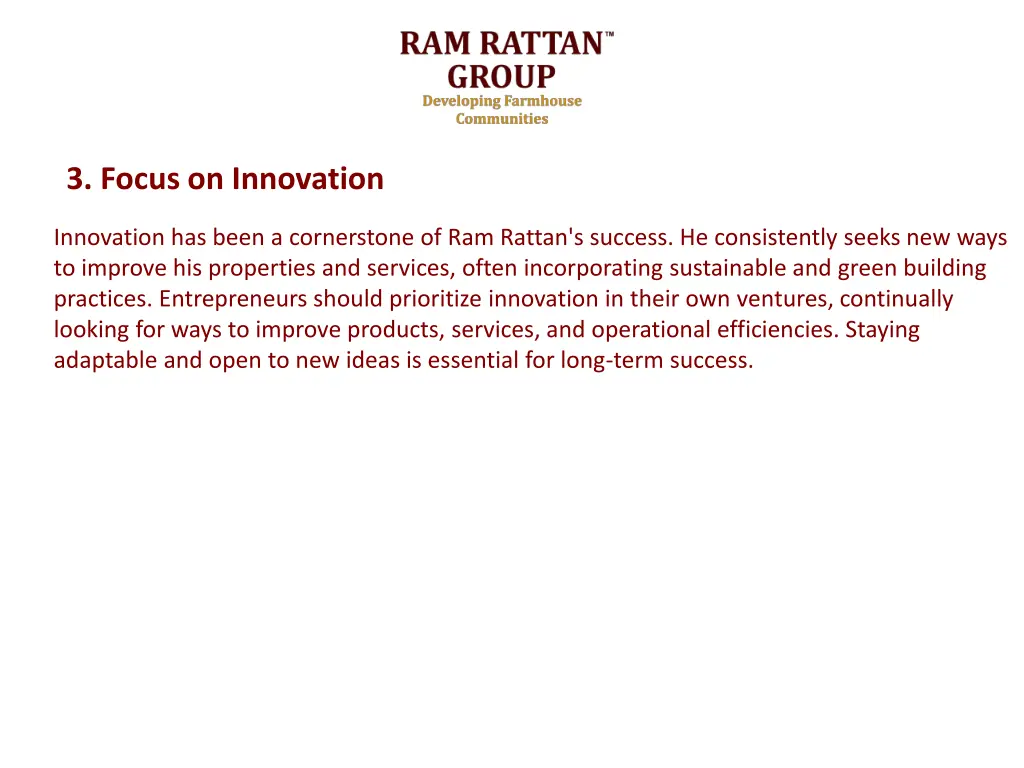 3 focus on innovation