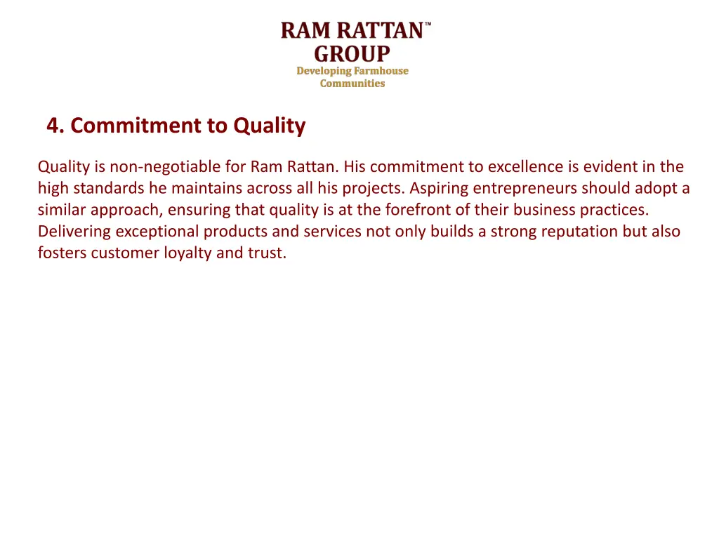 4 commitment to quality