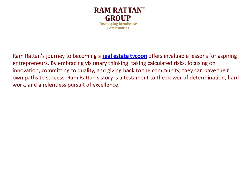 ram rattan s journey to becoming a real estate