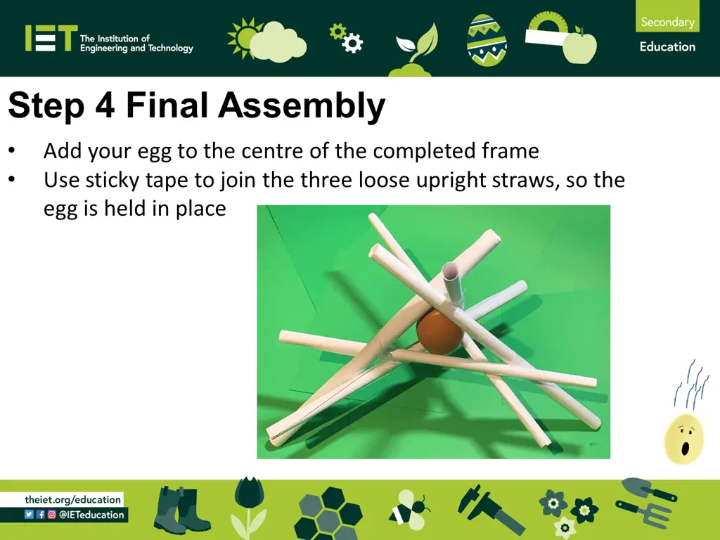 step 4 final assembly add your egg to the centre