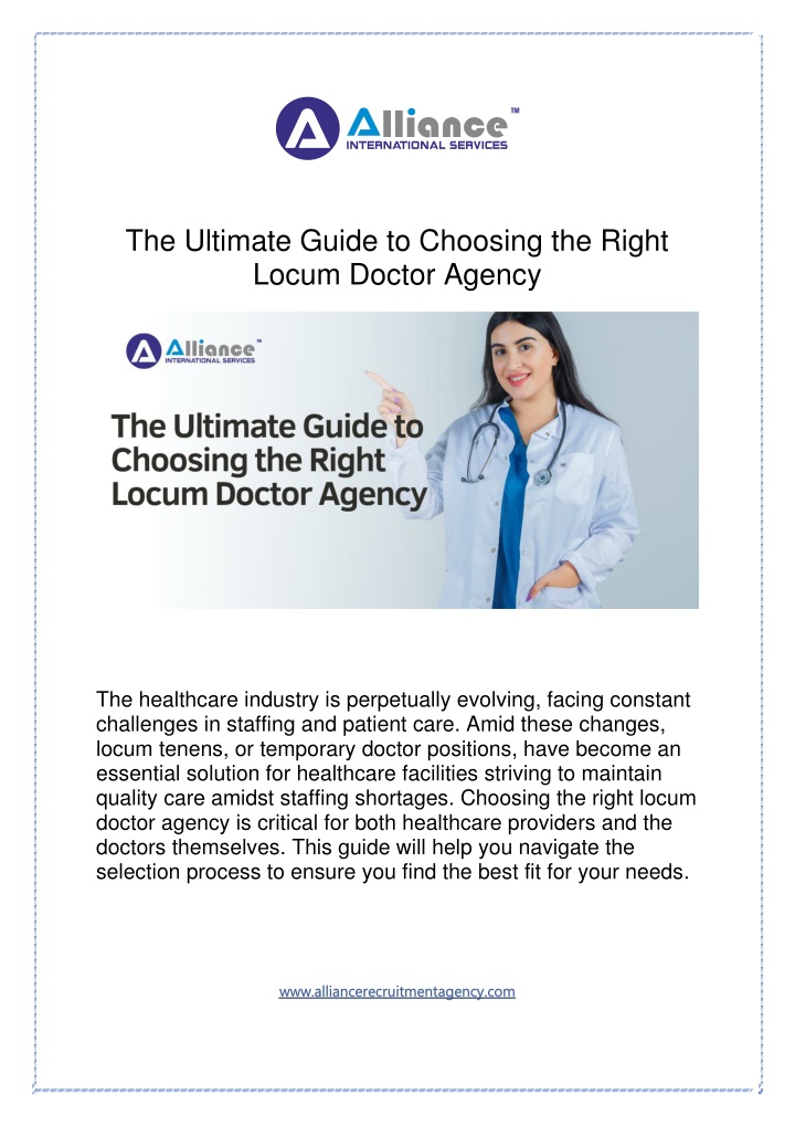 the ultimate guide to choosing the right locum