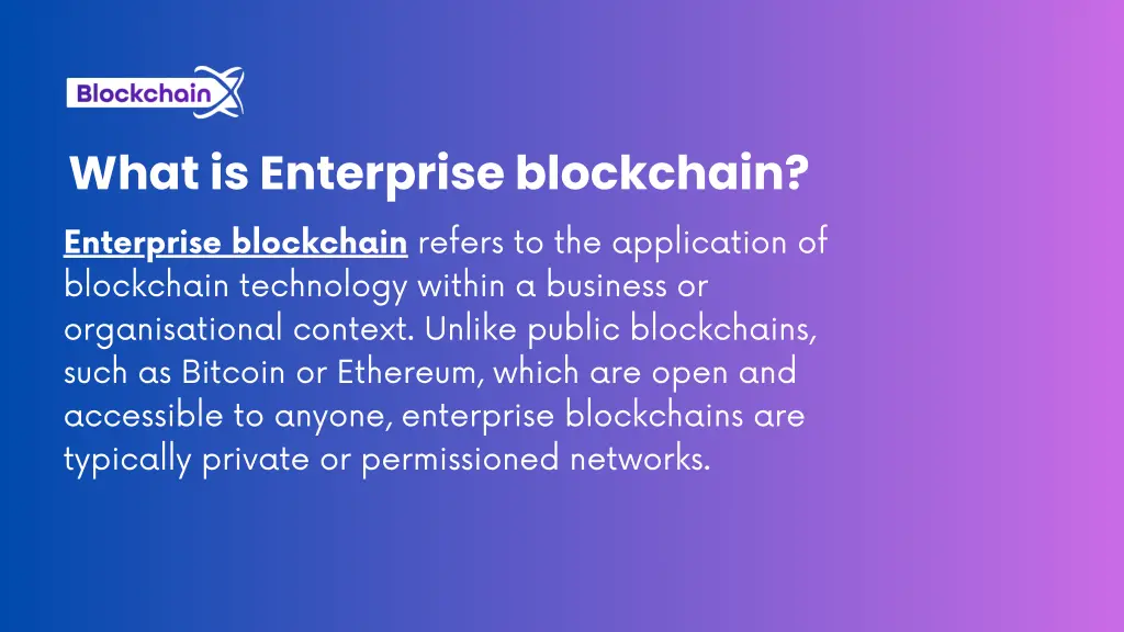 what is enterprise blockchain