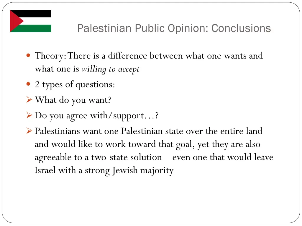 palestinian public opinion conclusions