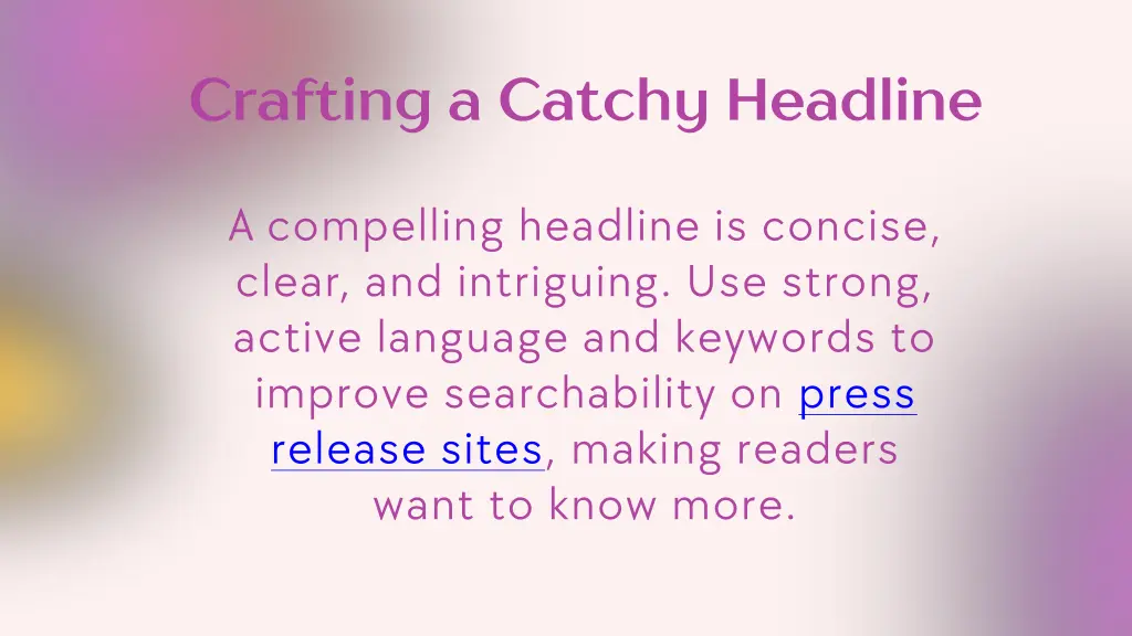 crafting a catchy headline