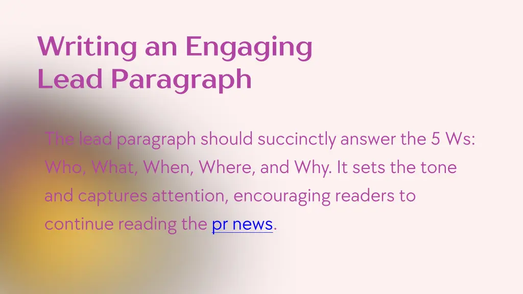 writing an engaging lead paragraph