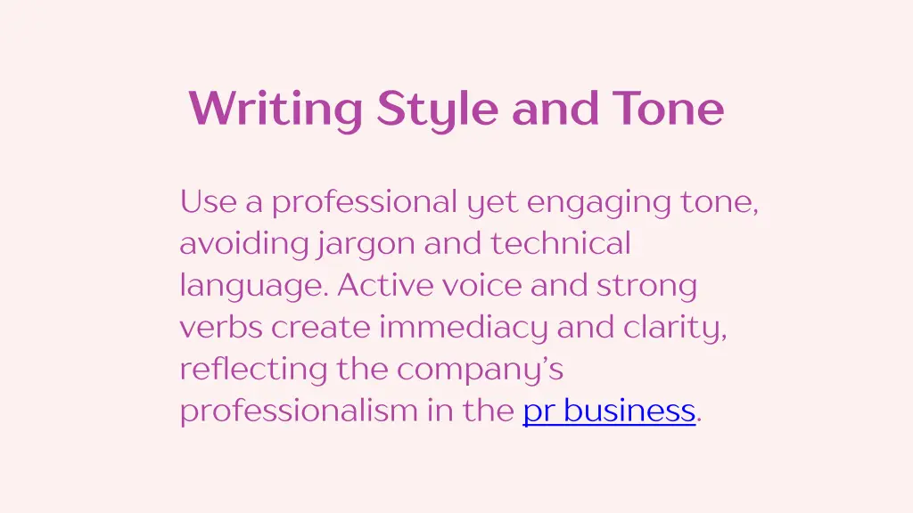 writing style and tone