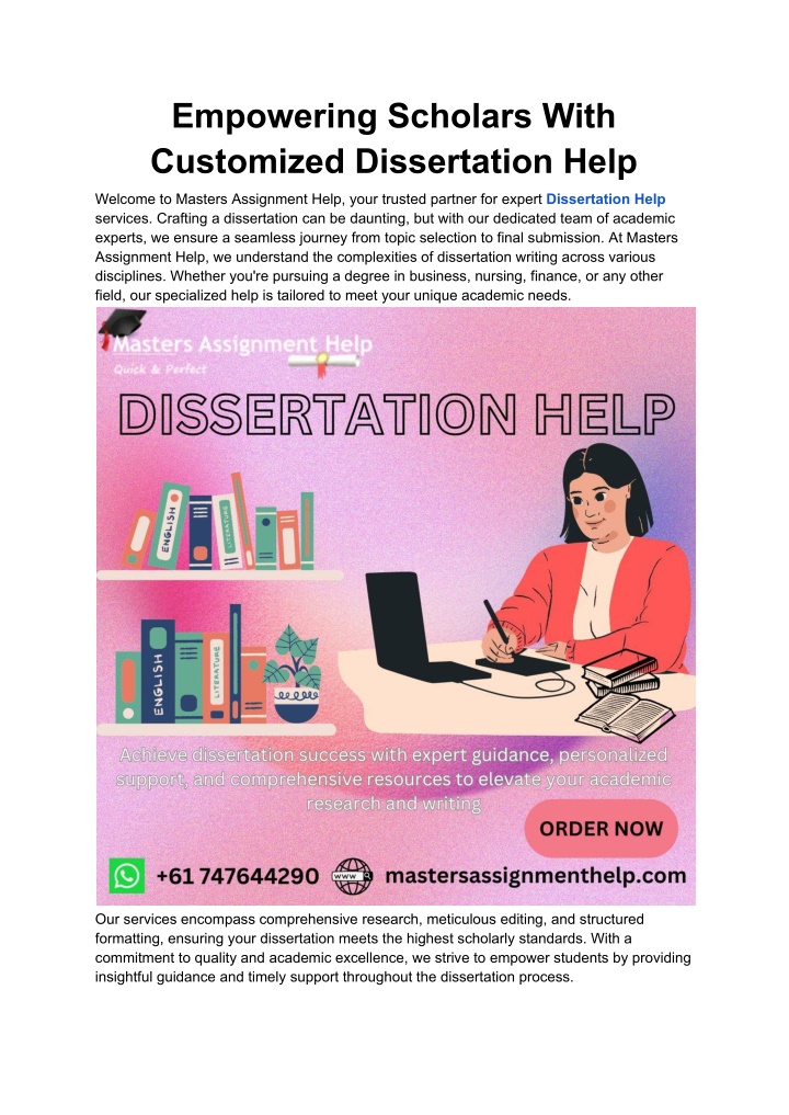 empowering scholars with customized dissertation