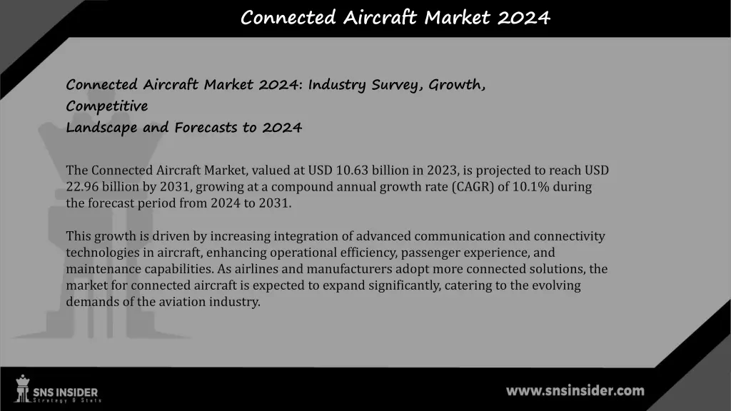 connected aircraft market 2024