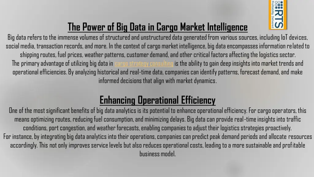 the power of big data in cargo market