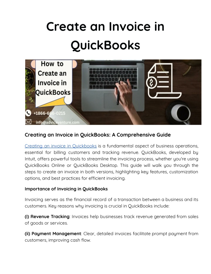 create an invoice in quickbooks