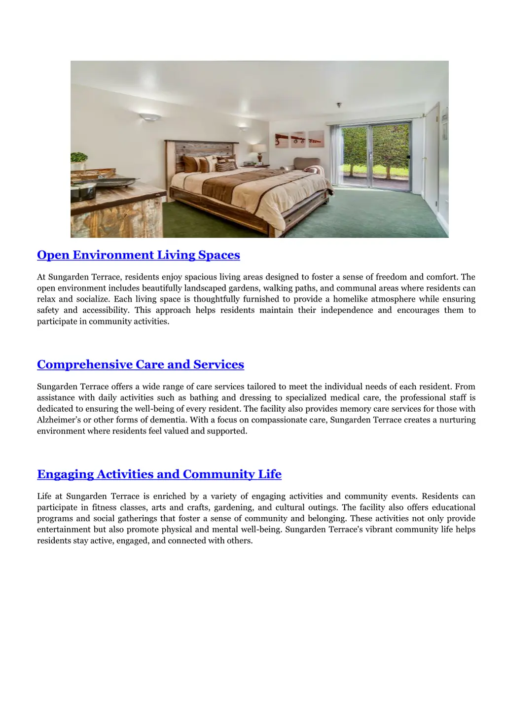 open environment living spaces