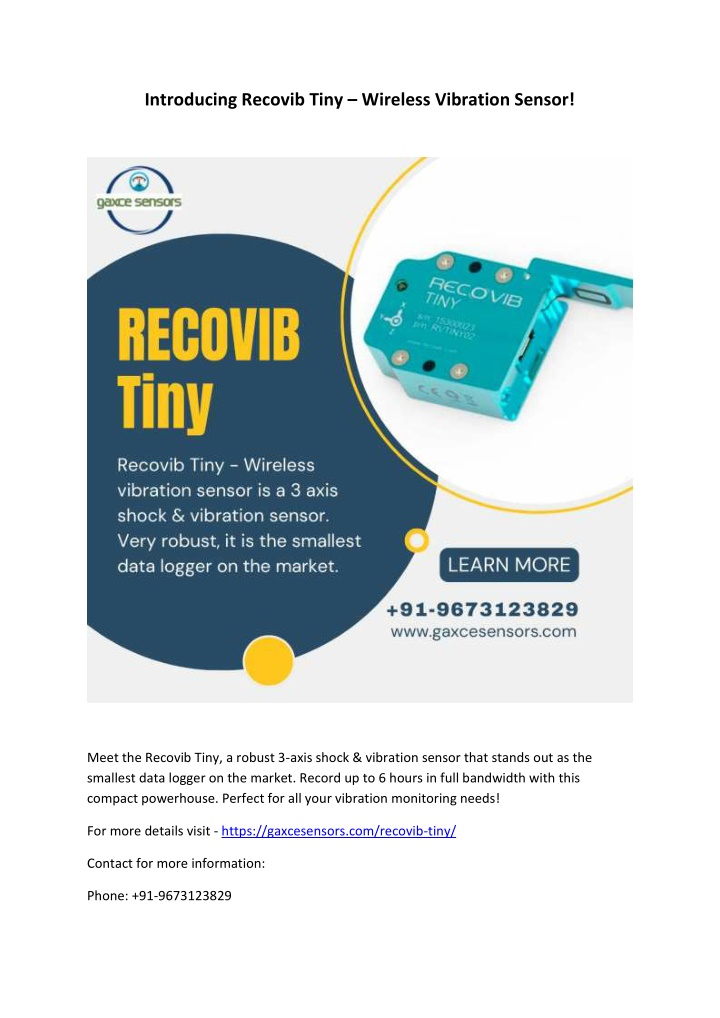 introducing recovib tiny wireless vibration sensor