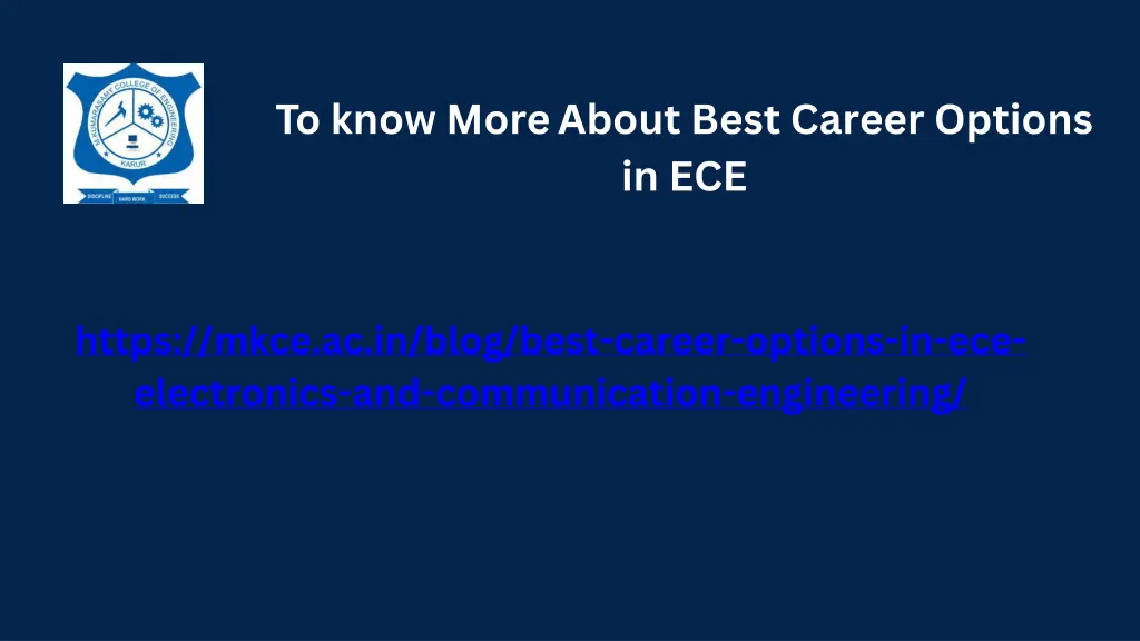 to know more about best career options in ece