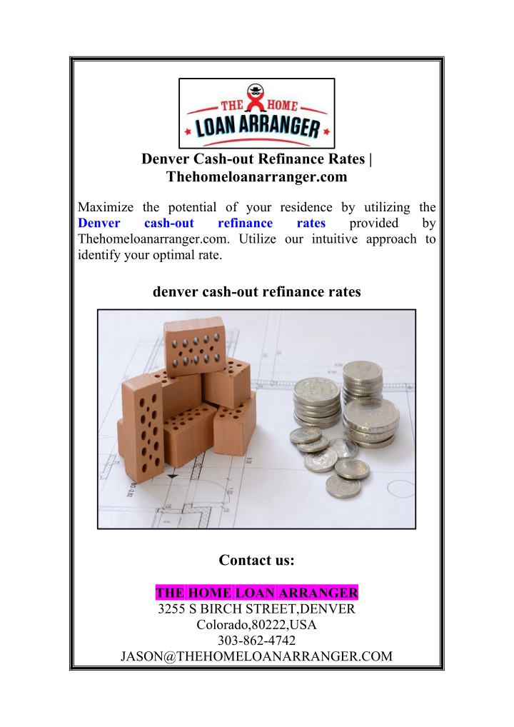 denver cash out refinance rates