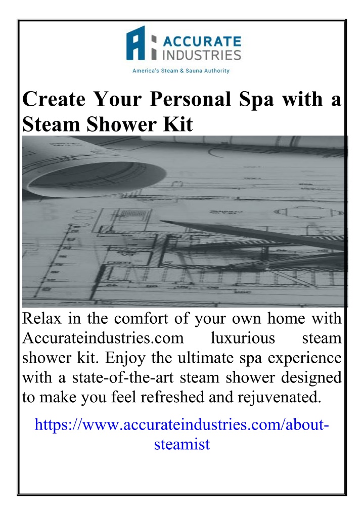 create your personal spa with a steam shower kit