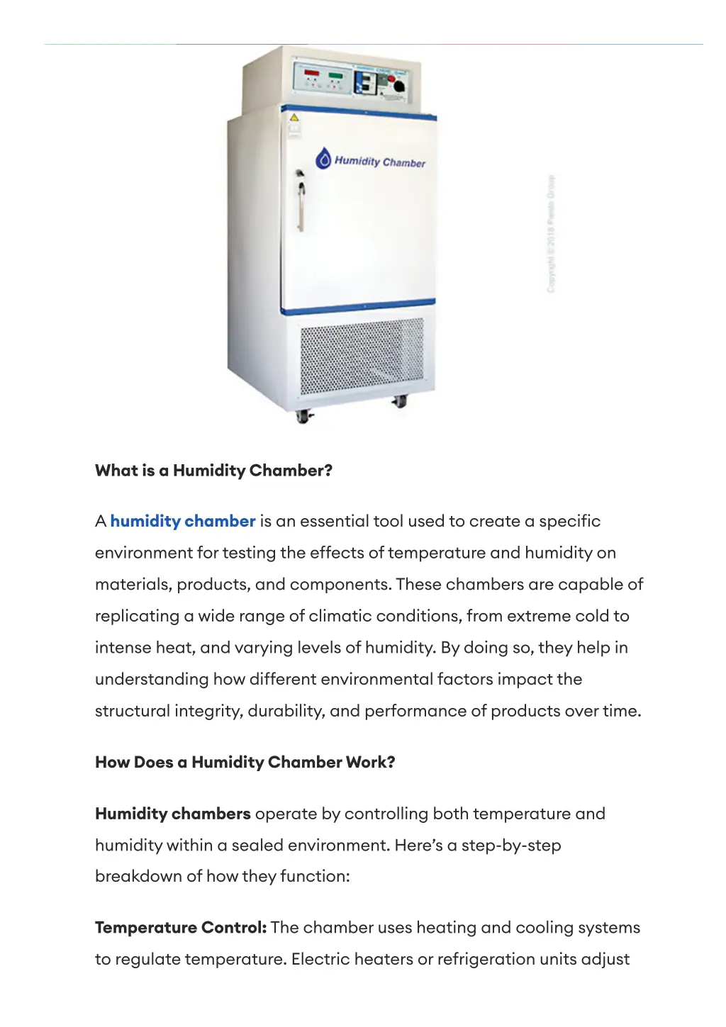 what is a humidity chamber