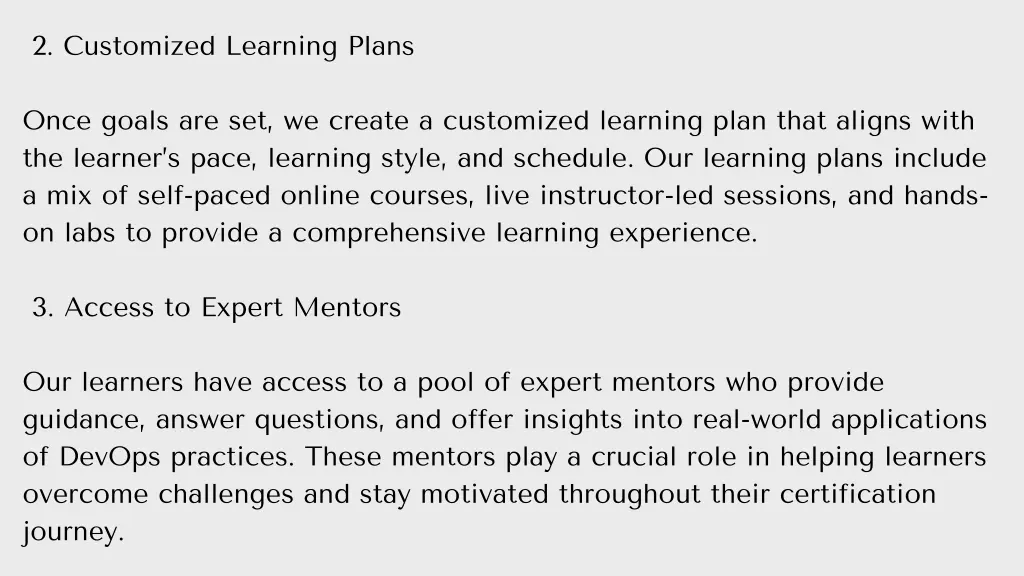 2 customized learning plans