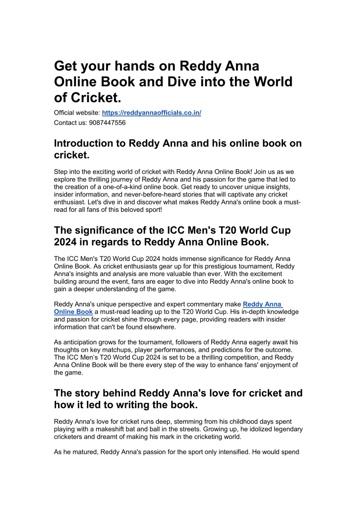 get your hands on reddy anna online book and dive