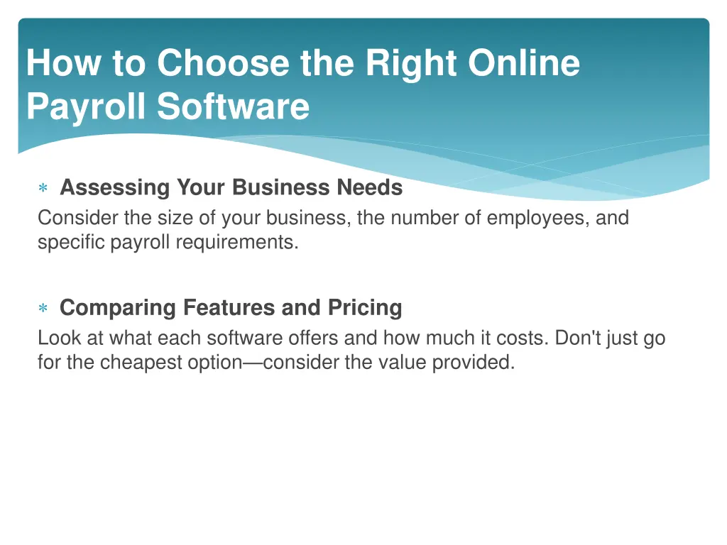 how to choose the right online payroll software