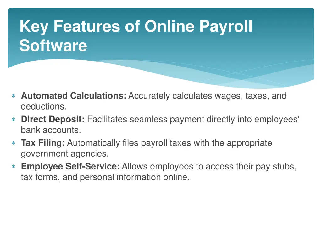 key features of online payroll software