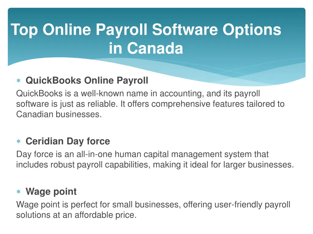 top online payroll software options in canada