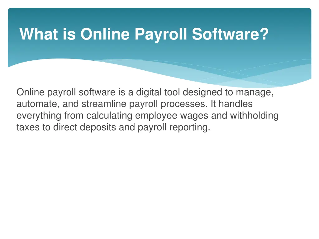 what is online payroll software