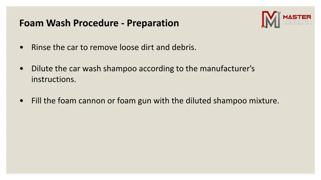 foam wash procedure preparation