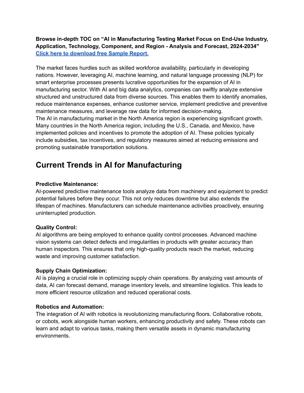 browse in depth toc on ai in manufacturing