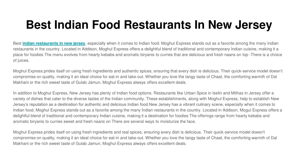 best indian food restaurants in new jersey