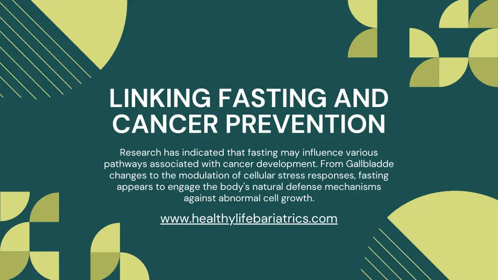 linking fasting and cancer prevention