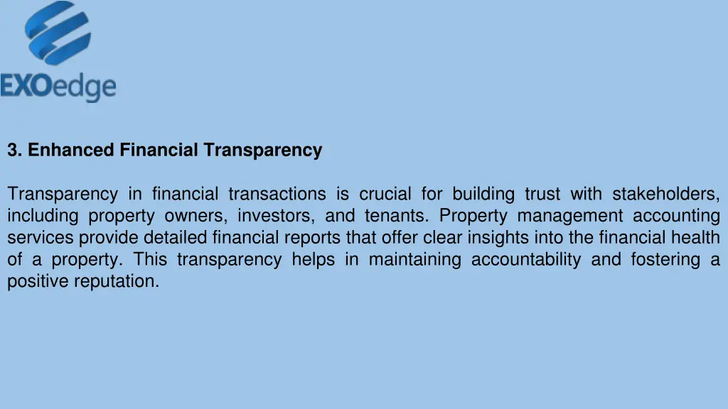 3 enhanced financial transparency