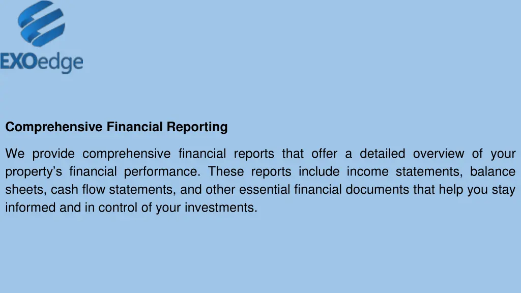 comprehensive financial reporting