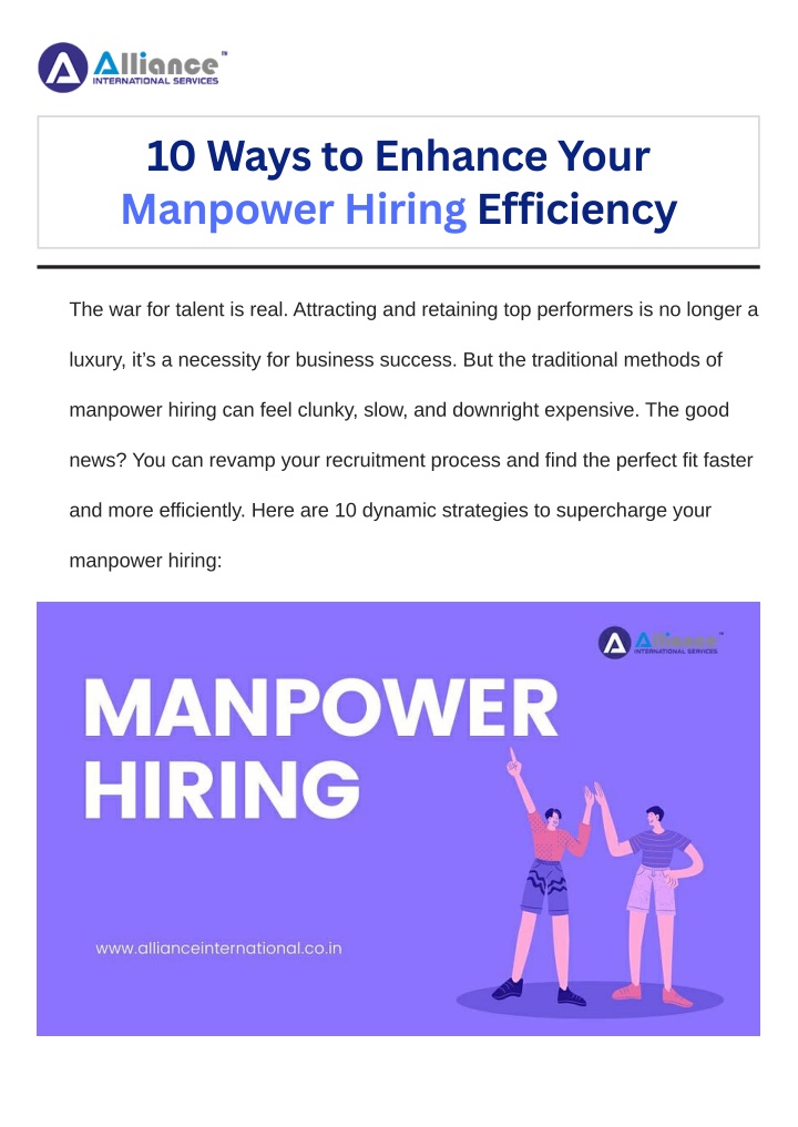 10 ways to enhance your manpower hiring efficiency